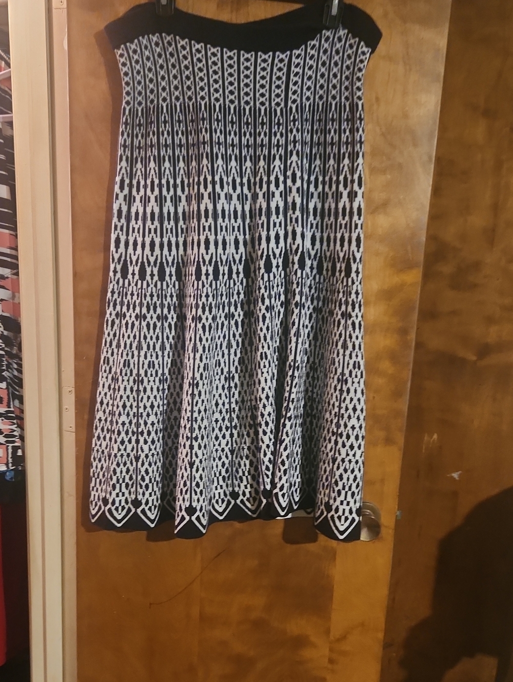 Cato Black and White Geometric Circle Skirt
